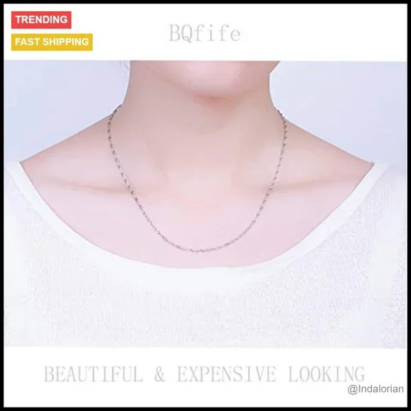 Sterling Silver Twisted Curb Link Chain Necklace Slim Pendant - Picture 7 of 7